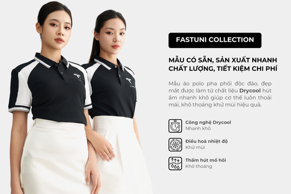 FastUni Black and White Polo Uniform