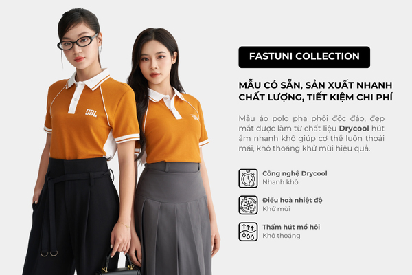 FastUni saffron yellow uniform polo shirt