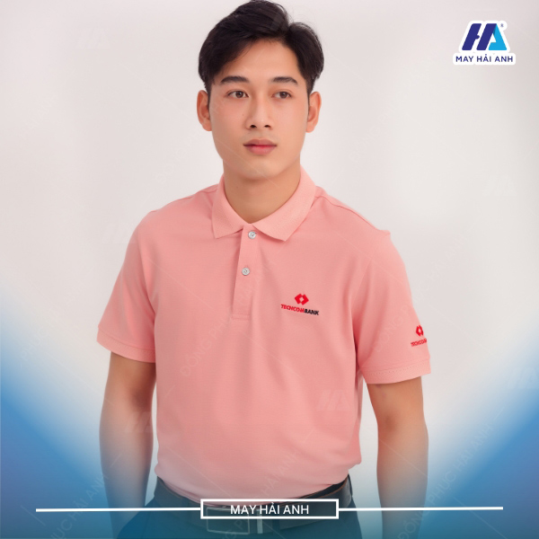 Pink polo shirt uniform color harmonious shrimp heart