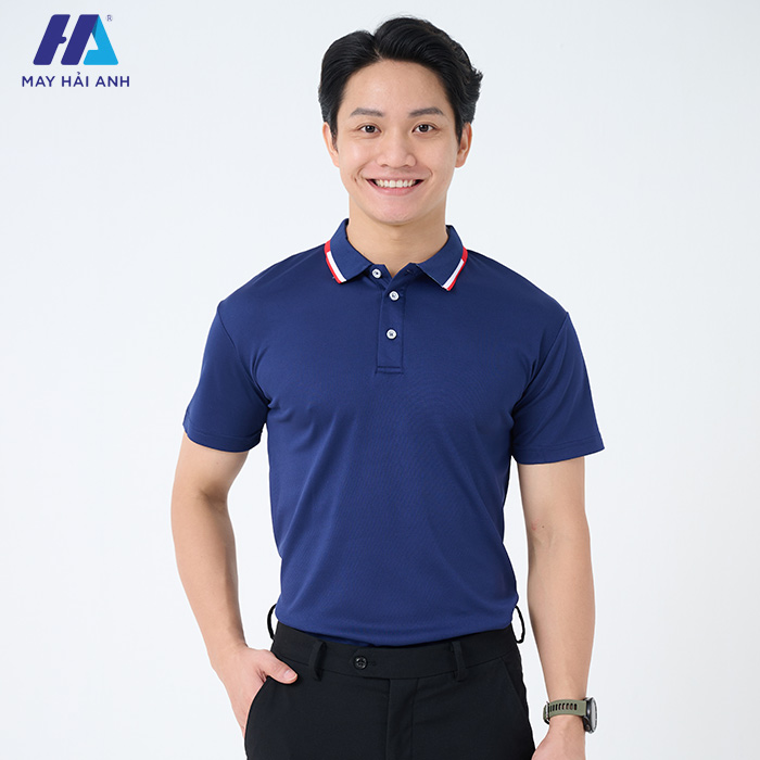 Blue uniform shirt model - Modern design, timeless