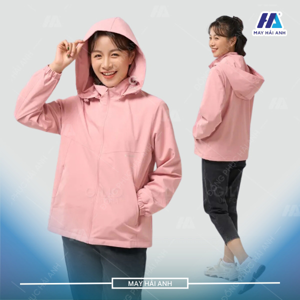 Pink jacket, sun protection uniform, minimalist