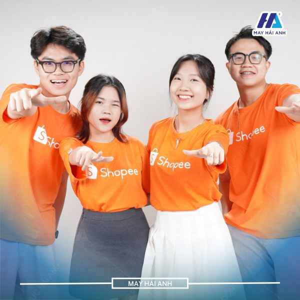 Orange uniform t-shirt model of Vietnam's leading e-commerce platform - Shopee