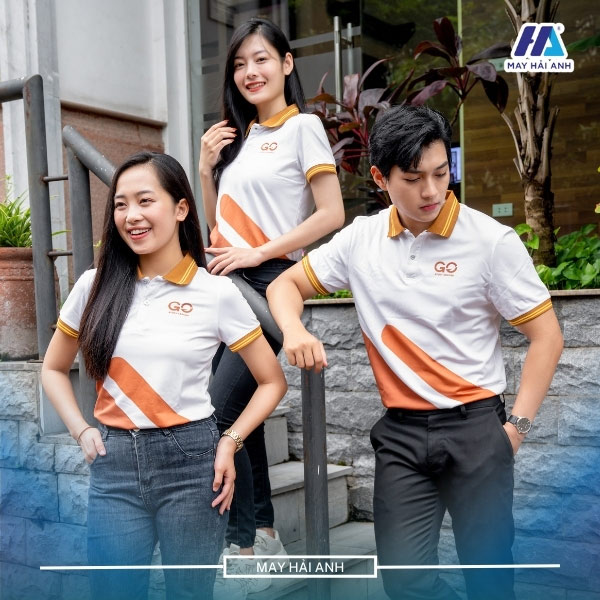 Brown uniform shirt with 2 delicate woven seams in the middle