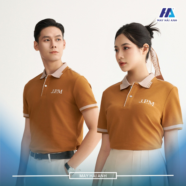 Brown T-shirt with 2-striped pattern, liberal and comfortable