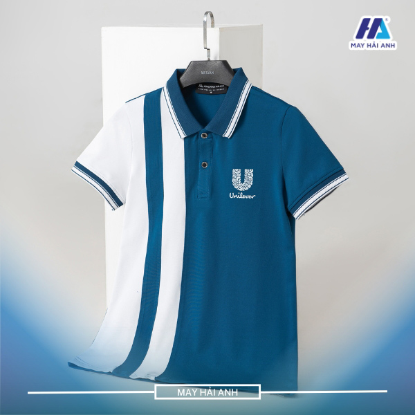 Blue uniform t-shirt with side stripes