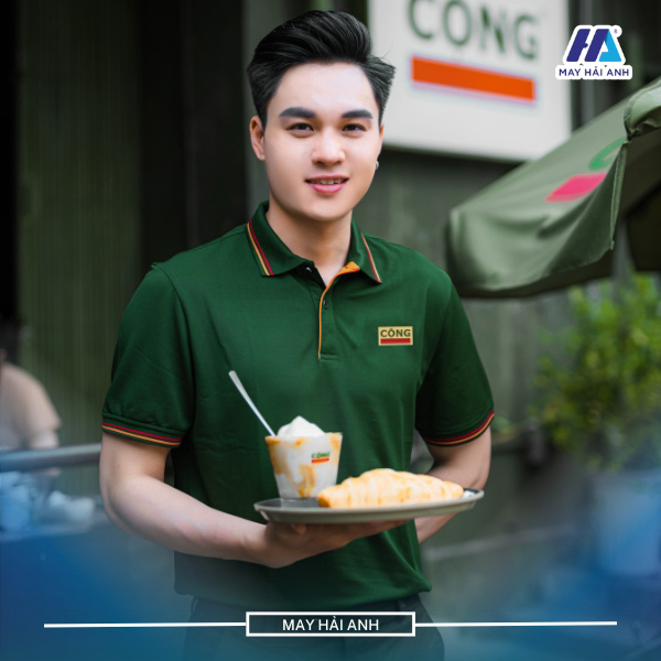 Green uniform model - fresh beauty